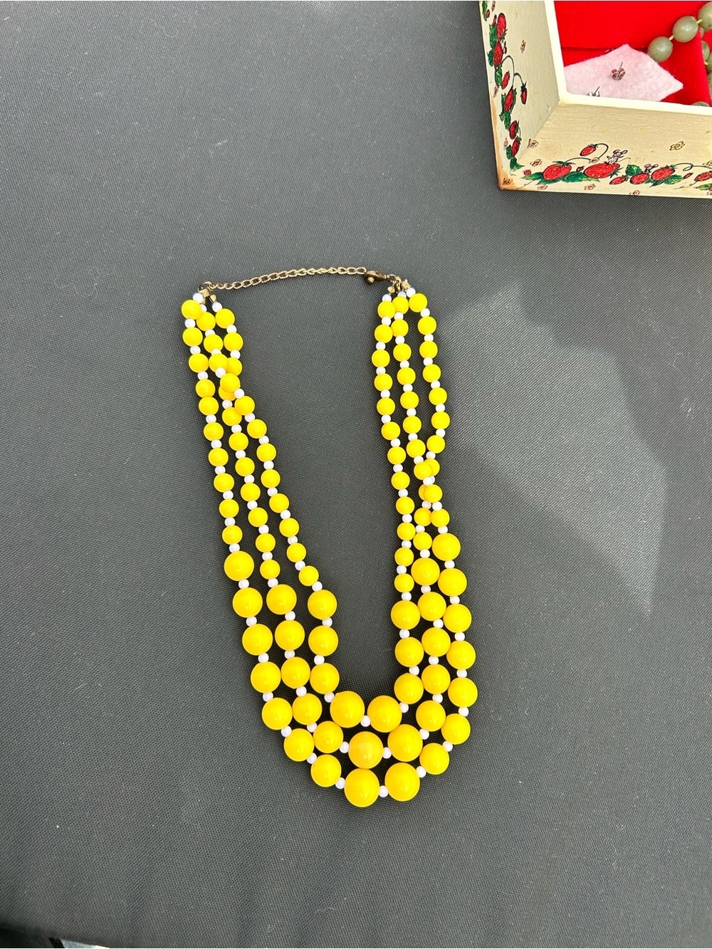 4/$100 Yellow Multi-Strand Beaded Necklace - Women Jewelry